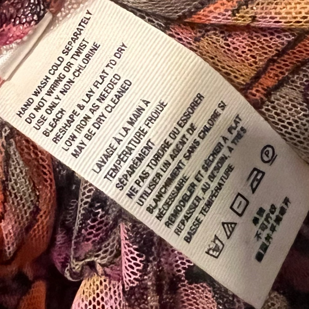 Free People Orange Purple Pink Ruched Crop  Tank Top Size XS - Picture 5 of 5
